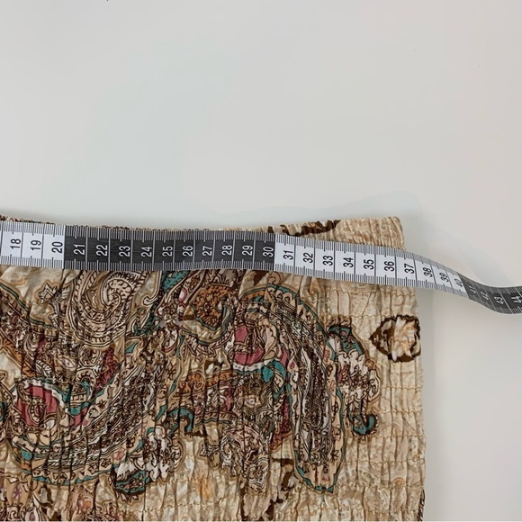 Rosemarine Maxi Tiered Skirt Paisley Italy Size Medium Brown Beige Boho Romantic - Picture 6 of 11